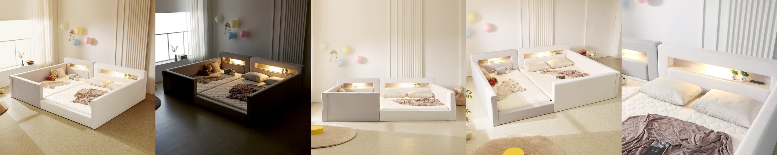 쏠앤까사 스텔라 고무나무 원목 평상형 조명 호텔형 침대프레임 SS Q·K LK