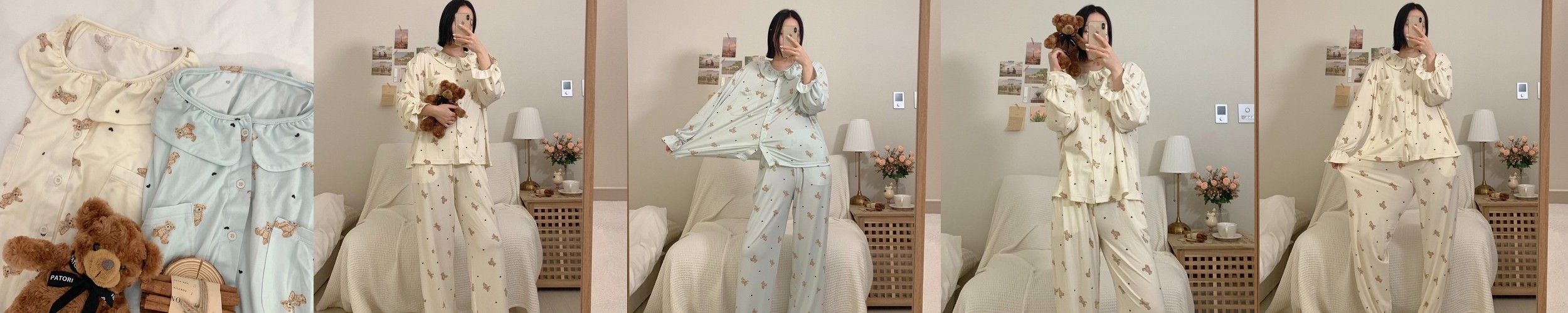 잠옷바지 여성 파자마 봄 여름 커플 잠옷 체크 홈웨어