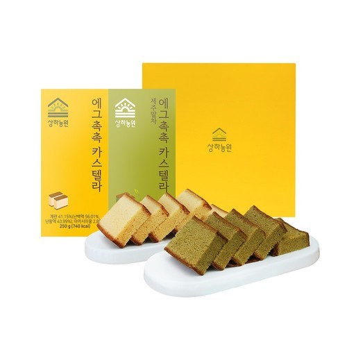 [슈퍼적립][선물세트]상하농원 에그촉촉 카스텔라 오리지널/말차 250g 혼합세트