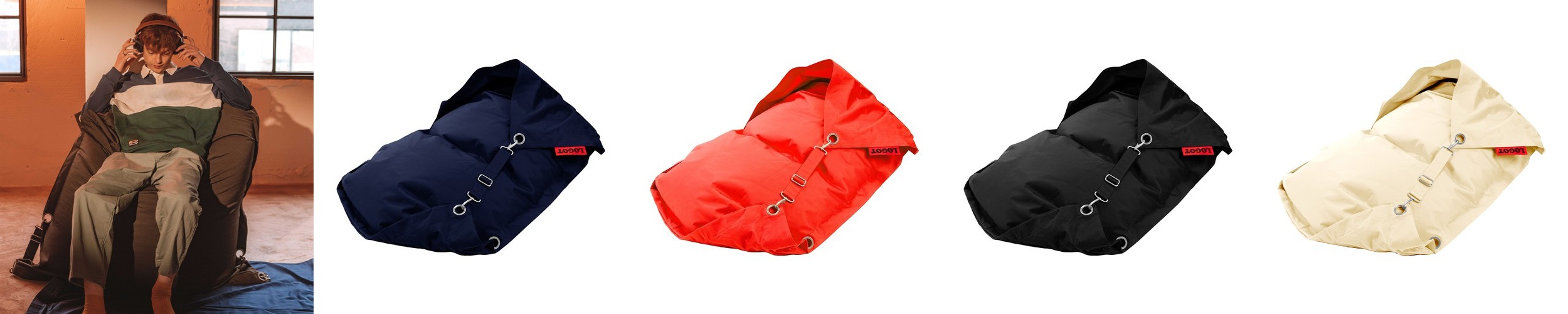 NEW 폴리몰리 LT201 그랜드 1인용 대형 빈백 소파 스판 안락 의자 쿠션 모카무스