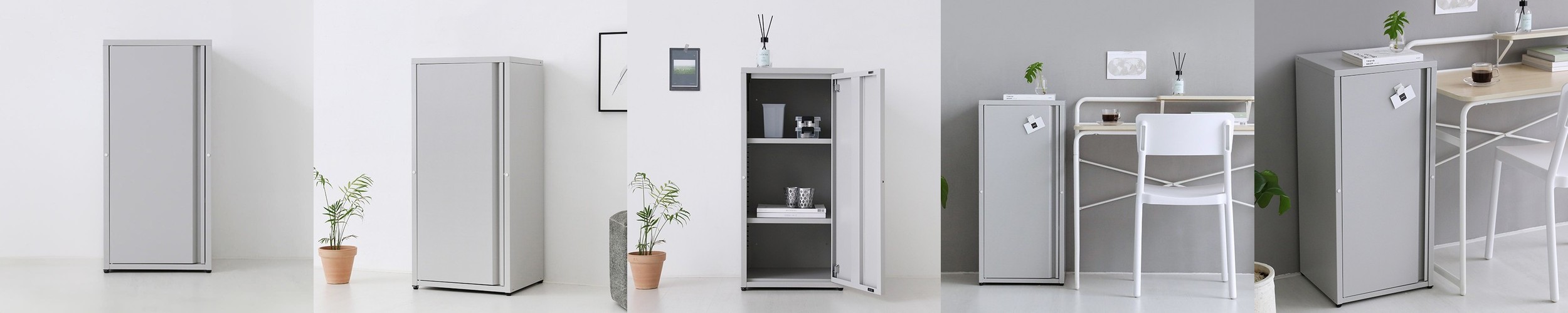 슬림 복도수납장 2단 2000 화이트에지 다용도 폭좁은 높은 베란다장 거실수납장