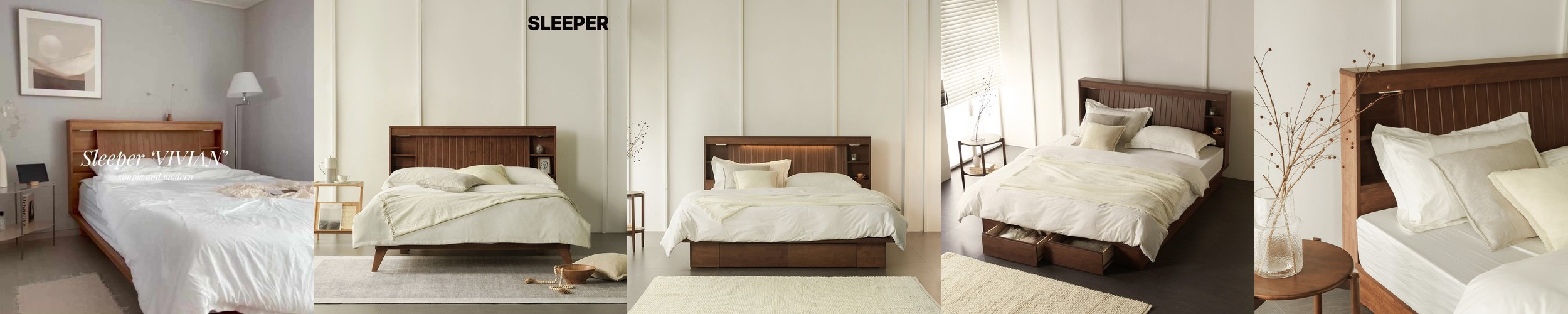 (희망일배송&내일배송)[N포인트 5천]루카 LED 서랍형 침대 프레임 패브릭 헤드형, Q+패널event, 아이보리