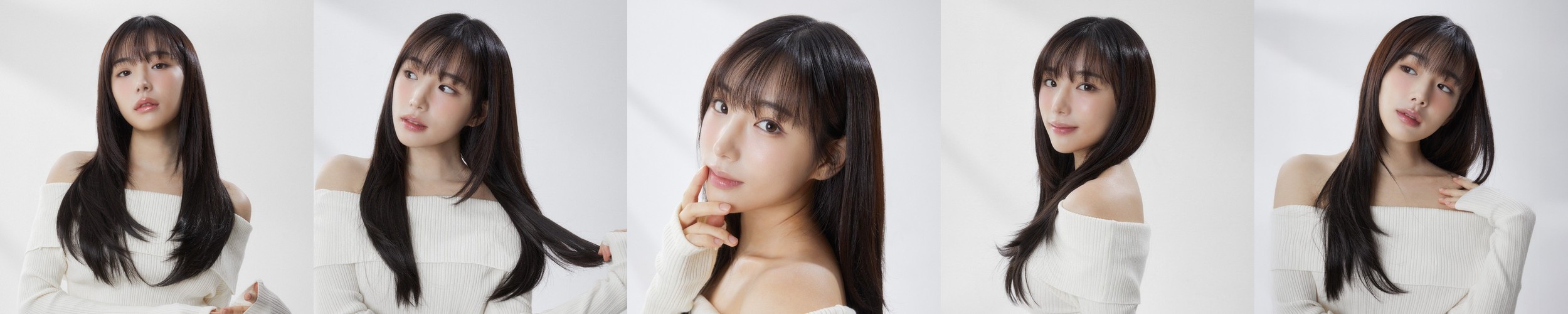붙임머리 가발 넓은 헤어피스 에쉬 투톤 긴 생머리 자연스러운 연출