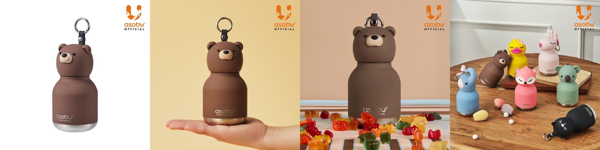 아소부 스테인레스 보온보냉 키링 텀블러 미니 베스티 200ml, 블랙캣