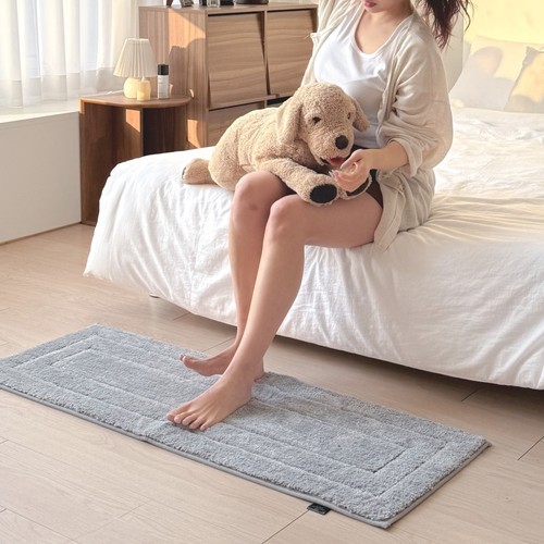 디아르 프리미엄 극세사 주방 매트 욕실 화장실 현관 침실 발매트 그레이, 50x70cm