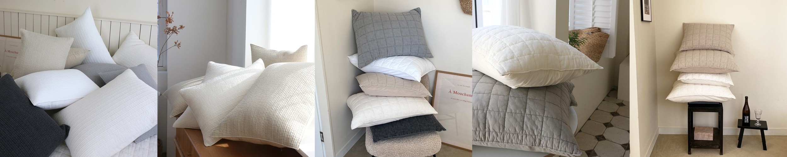 리본 고밀도 워싱 순면 먼지없는 사계절 베개커버 5070