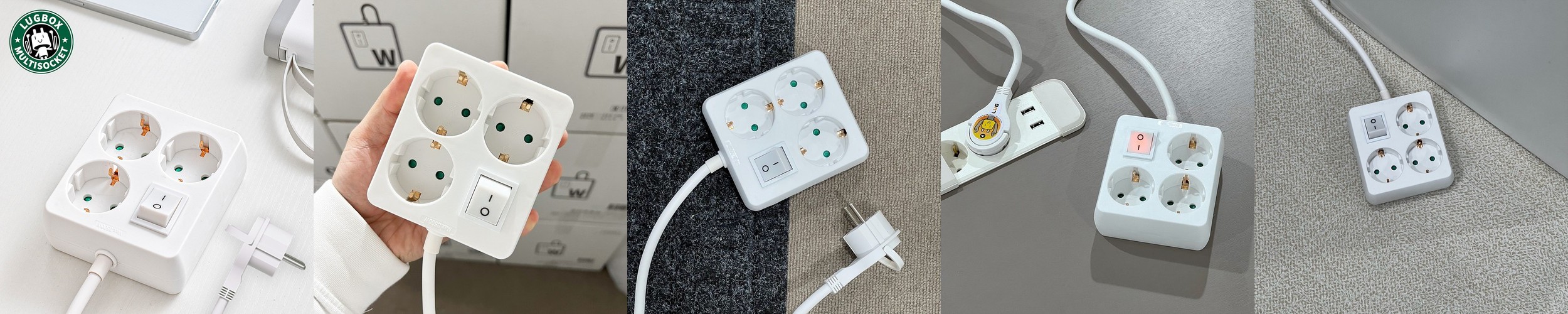 나비 6구 큐브 가로 타워형 멀티탭 고속충전 컨테이너탭 2.0m NV202-MTT7