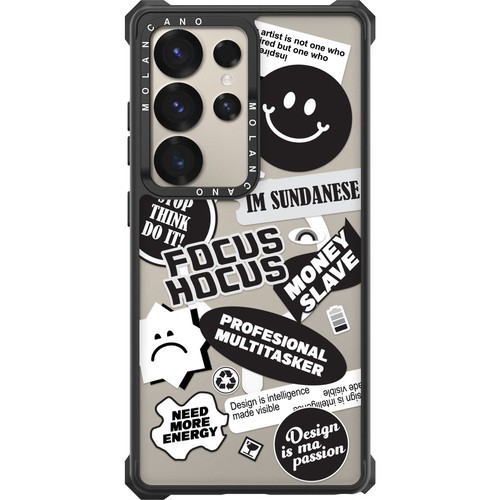 2배자력 맥세이프 임팩트 제로 디자인 범퍼 투명 케이스 스마일포커스, 갤럭시S22 울트라