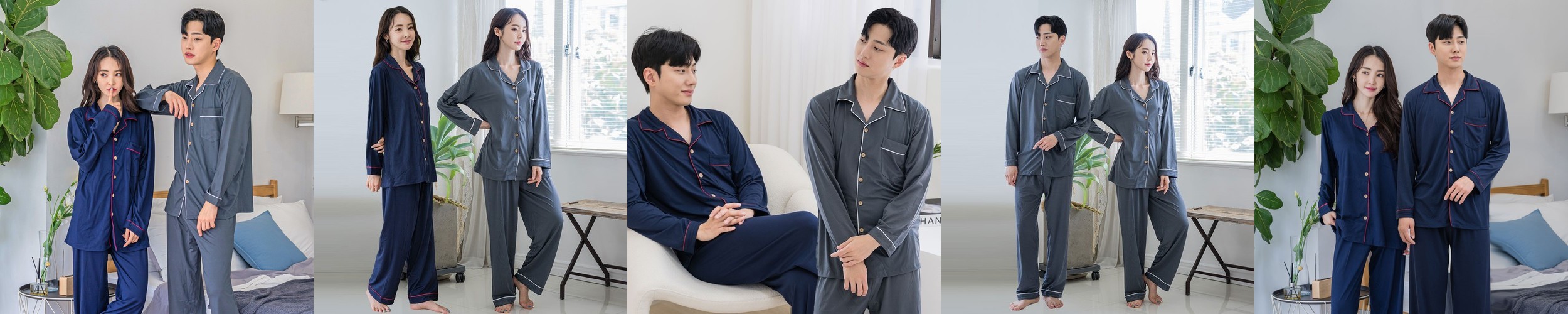 1+1 폭스클럽 잠옷 남성 여성 주니어 원피스 부드러운 냉감 심플 피치기모 잠옷 상하세트