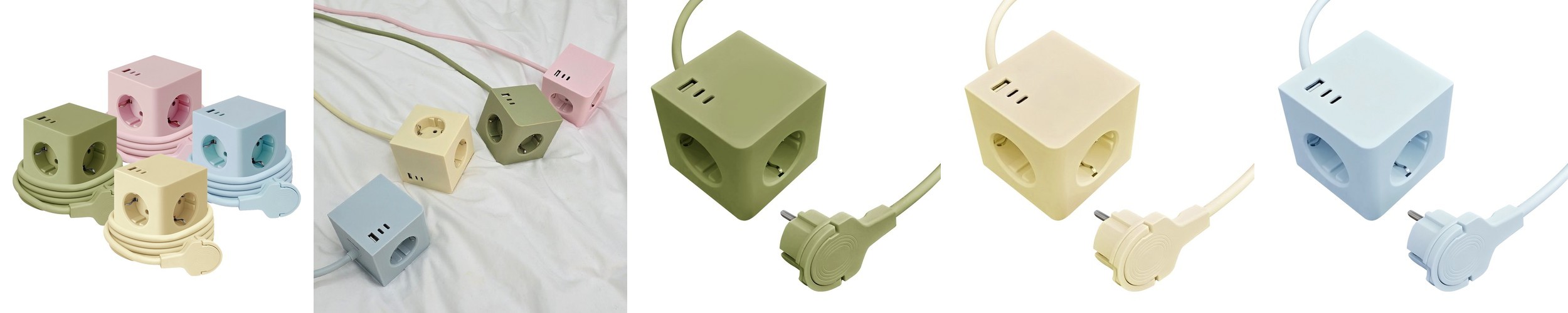 나비 6구 큐브 가로 타워형 멀티탭 고속충전 컨테이너탭 2.0m NV202-MTT7