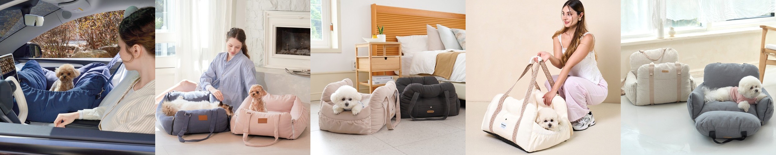 강아지 카시트 중형견 대형견 이동형 애견카시트 펫브랜디 그레이 L