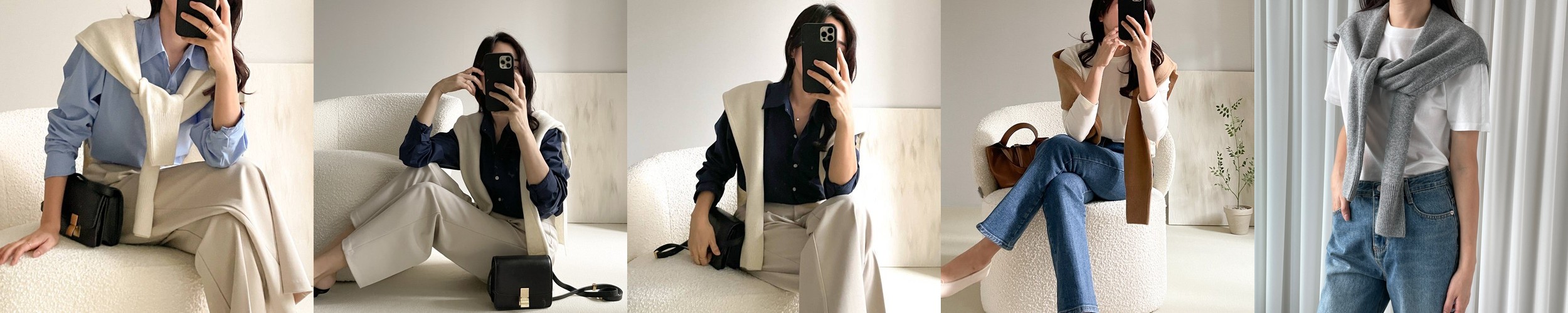 오드리 보들 이너 레이어드 물결 반 목폴라 티셔츠