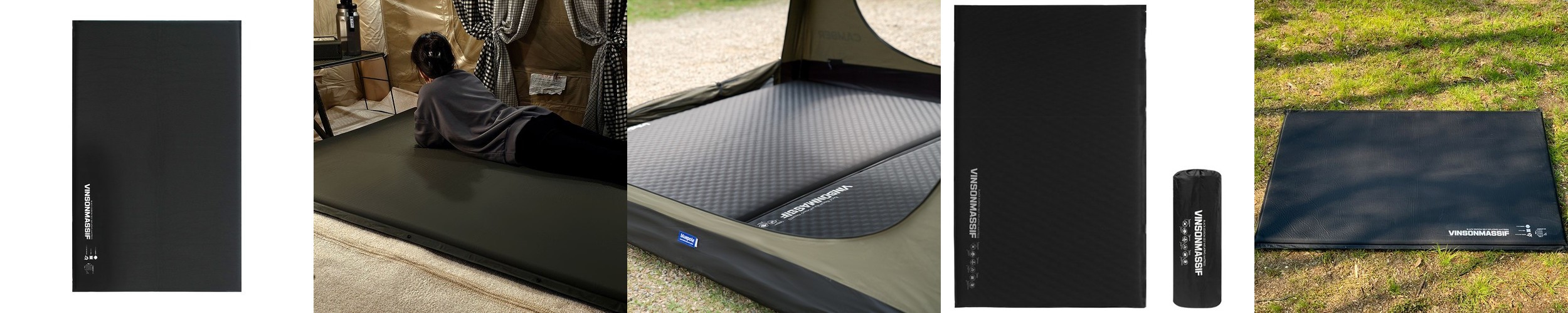 로티캠프 에어 매트 자충 캠핑 침대 매트리스 텐트 휴대용 22cm 퀸, 카키