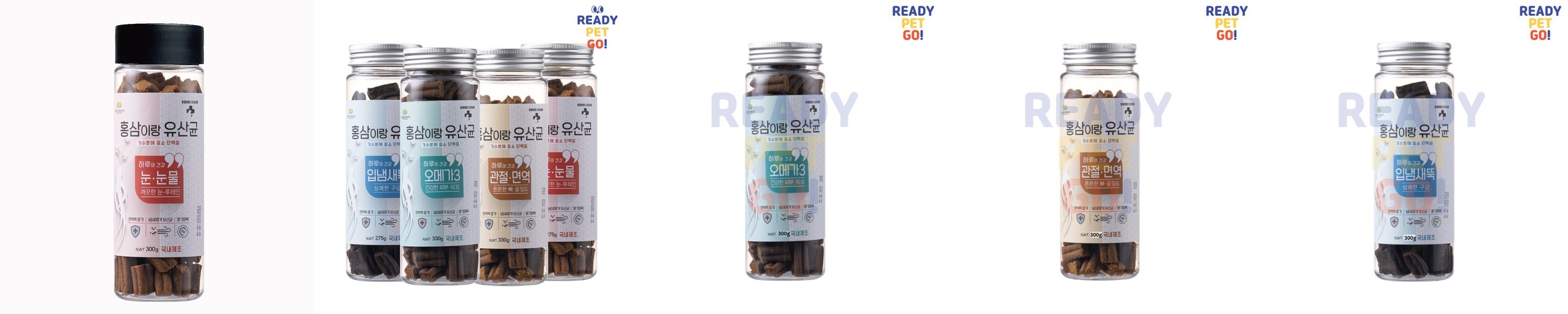 레디펫고 강아지 가수분해 간식 홍삼이랑유산균 4종세트 동물병원 반려견 저알러지 영양 트릿