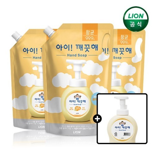 아이깨끗해 프리미엄 용기 450ml 2개 + 비건 용기 450ml 2개 + 400ml 리필 1개 증정