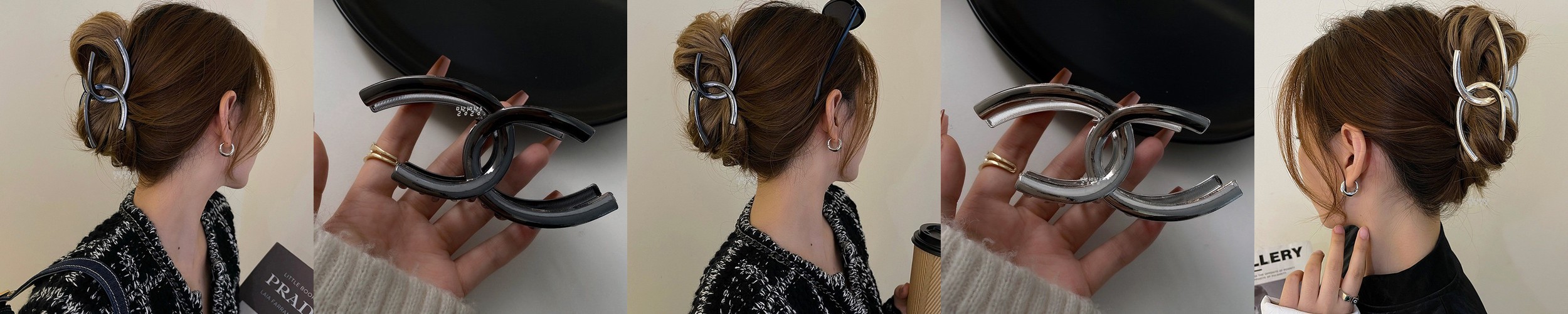 레이스룸 꼬임 볼드 리얼 은도금 미니 왕 폭 헤어 집게 머리 핀