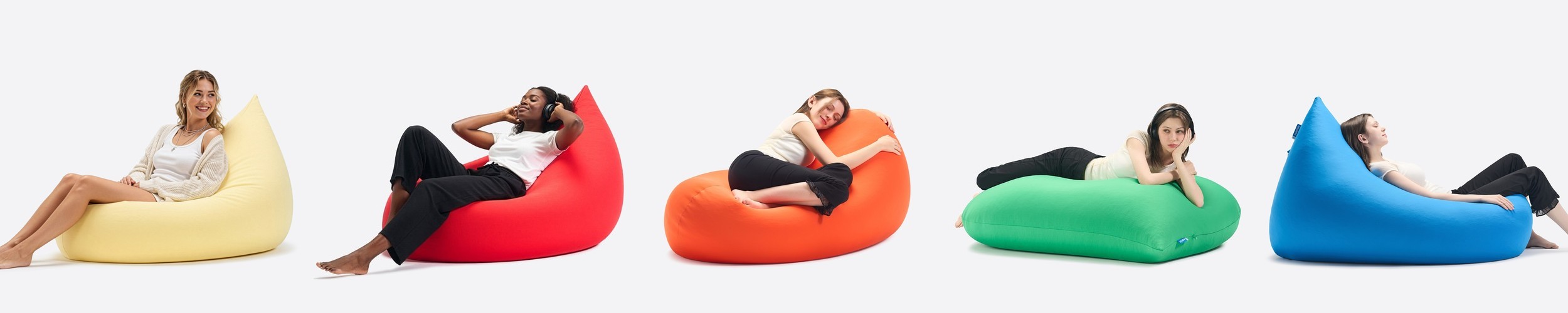 NEW 폴리몰리 LT201 미디 1인용 스판 빈백 소파 원룸 좌식 의자 쿠션 클라우드 블루