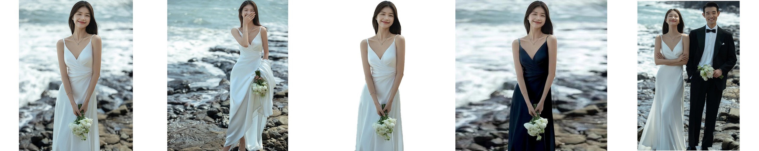 어깨 리본 포인트 블랙 유색드레스 대여 웨딩드레스 야외스냅 브라이덜샤워