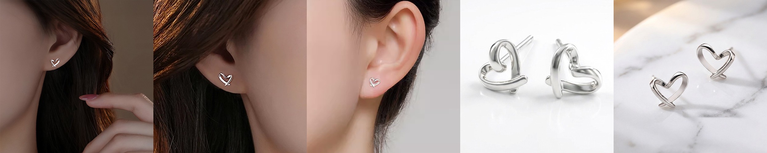 S999 5.2mm 오픈 하트 순은 스터드 귀걸이 아르제아
