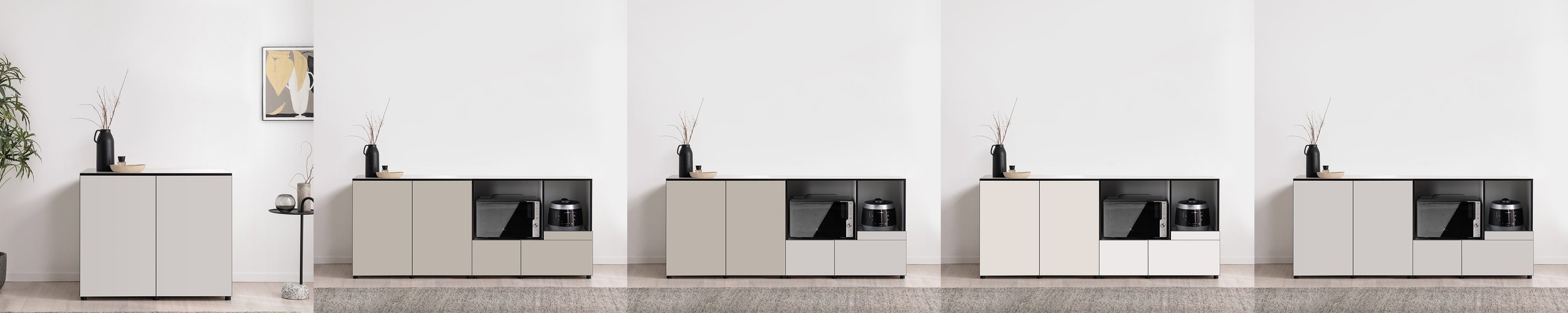 MUNIE 미니수납장 2문 B형 485x295x435mm, 2단, 라이트브라운 3150.4795
