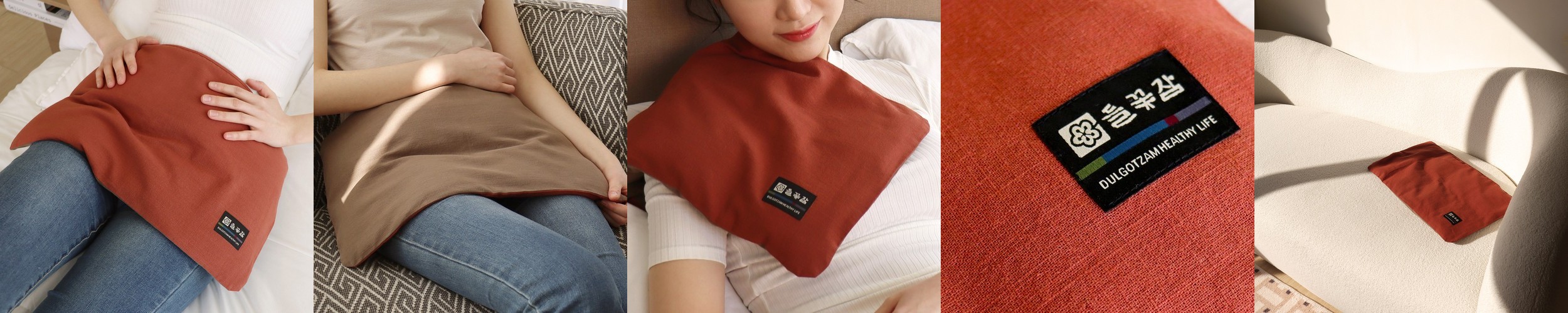 들꽃잠 전신 찜질팩 멀티형 허리 배 등 어깨 복부 임산부 생리 팥 다크레드, 1개