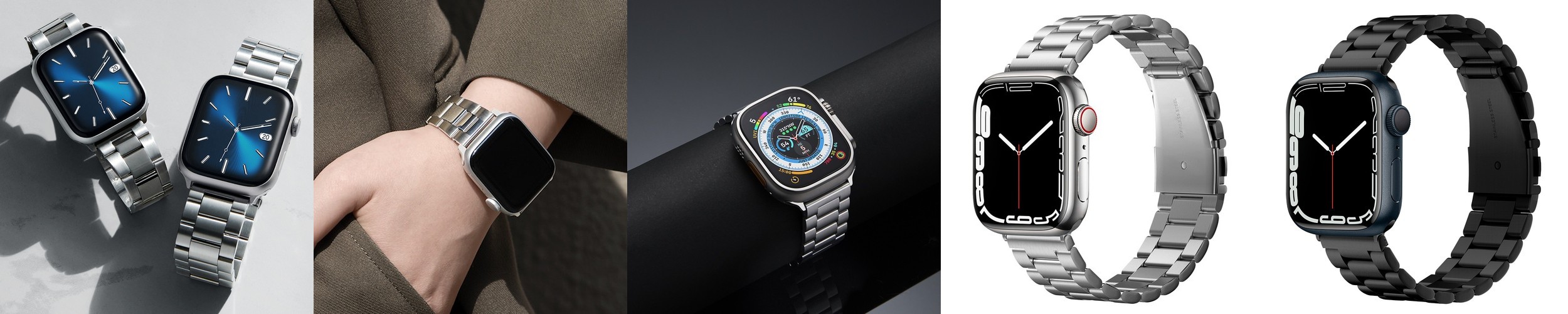갤럭시워치6 클래식 메탈 스트랩 밴드 + 하드 케이스 + 강화유리 SET 갤럭시워치6 클래식, 47mm, 블랙