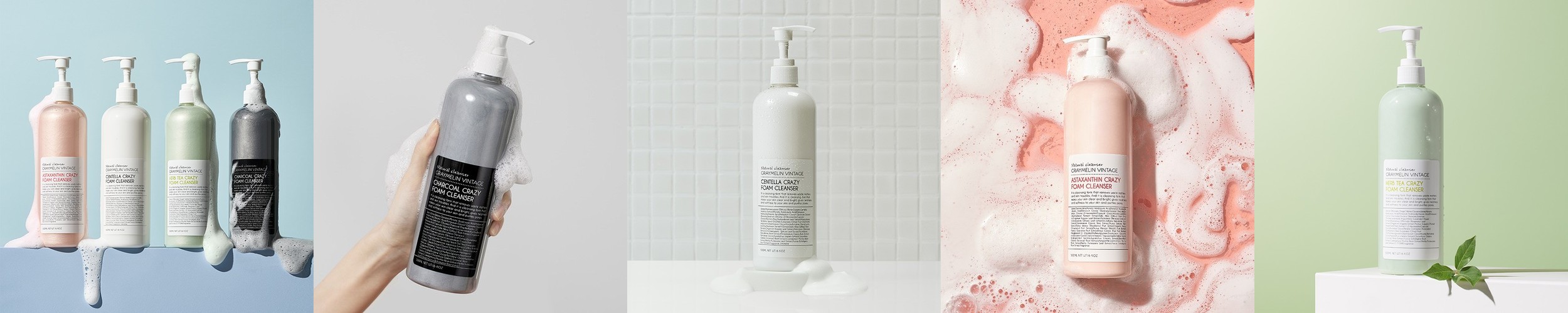 [그레이멜린] 대용량 크레이지 폼클렌징 500ml (진정/보습/모공/안색개선 택1)