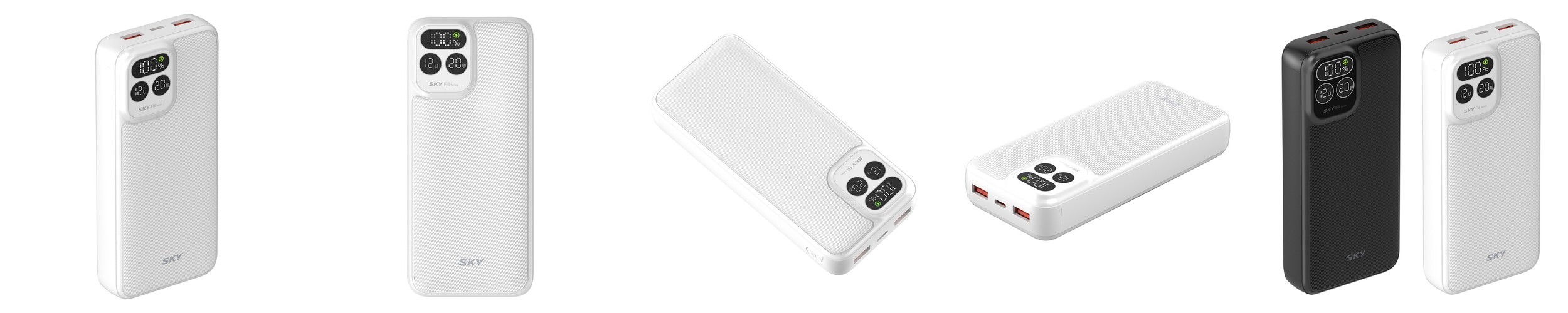필 PD20 22.5W LCD 디스플레이 잔량표시 고속충전 보조배터리 20000mAh, 화이트