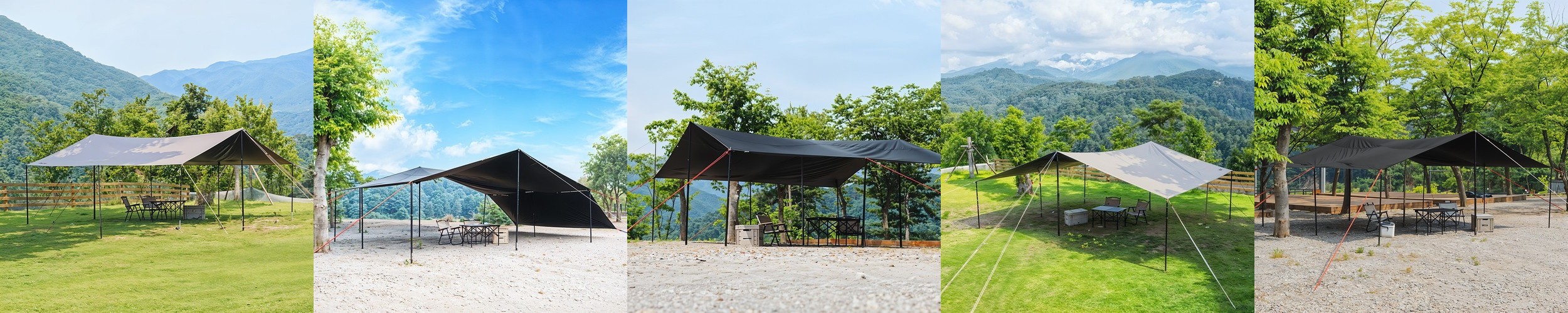 로티캠프 타프 렉타 캠핑 블랙코팅 그늘막 BTM-550 특대형, 탄