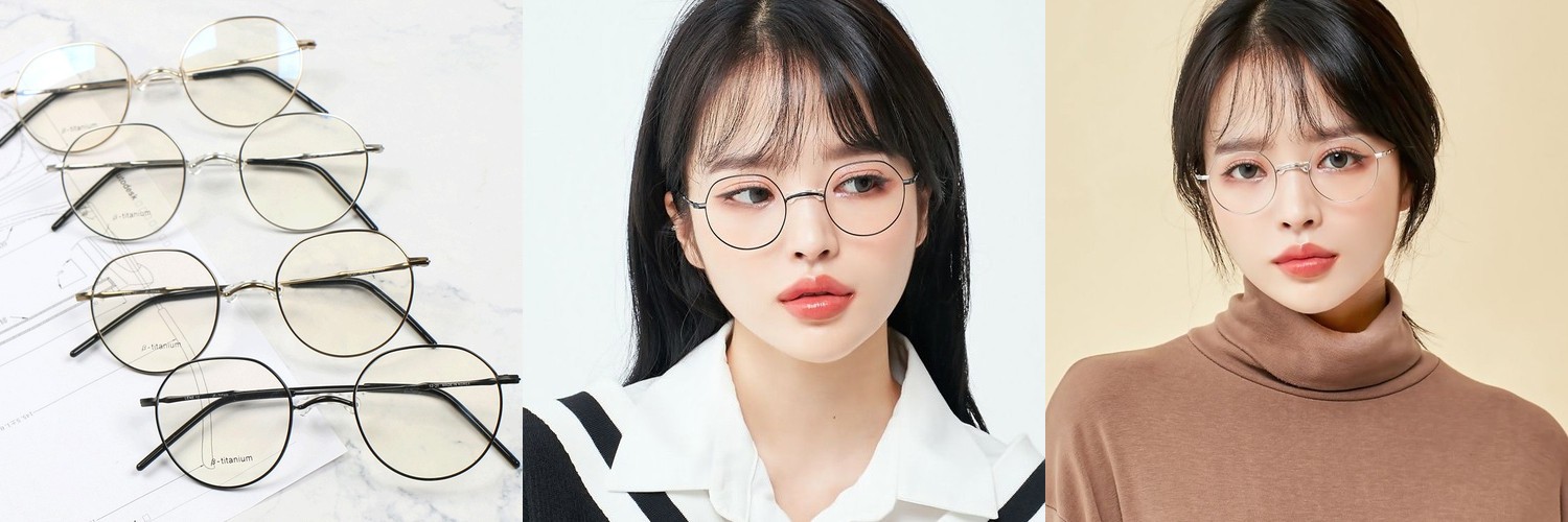 아키하루 6857 초경량 얼굴형에맞는 가벼운 티타늄 뿔테안경 남자 여자 블루라이트차단 안경