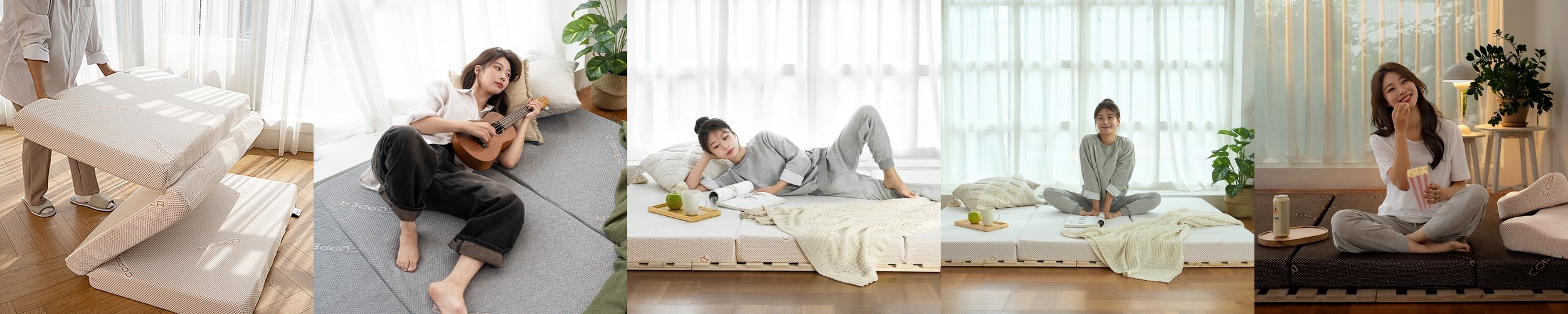 그랜레스트 발칸 3단 접이식 메모리폼 매트리스 토퍼 10cm 그레이 SS(슈퍼싱글)