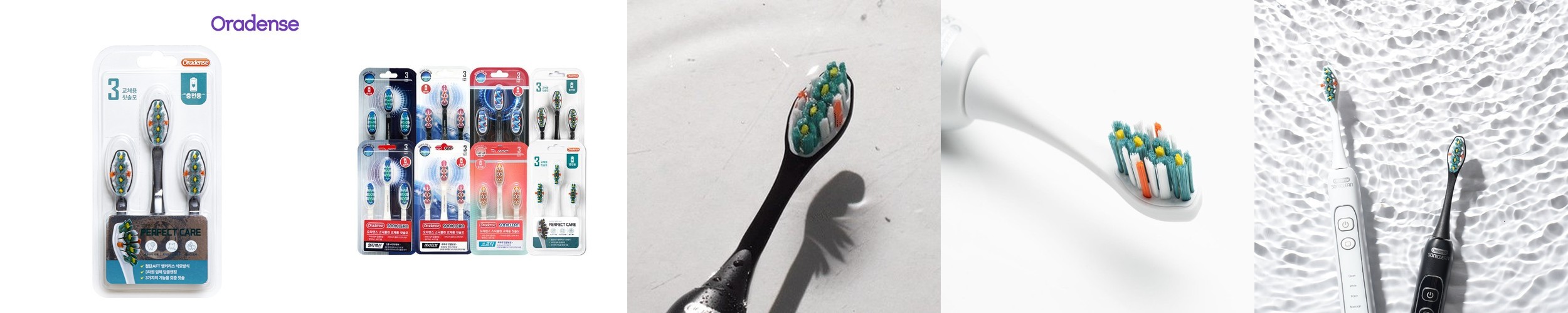 오라덴스 음파전동칫솔 건전지용 리필모 멀티액션, 화이트, 3개입