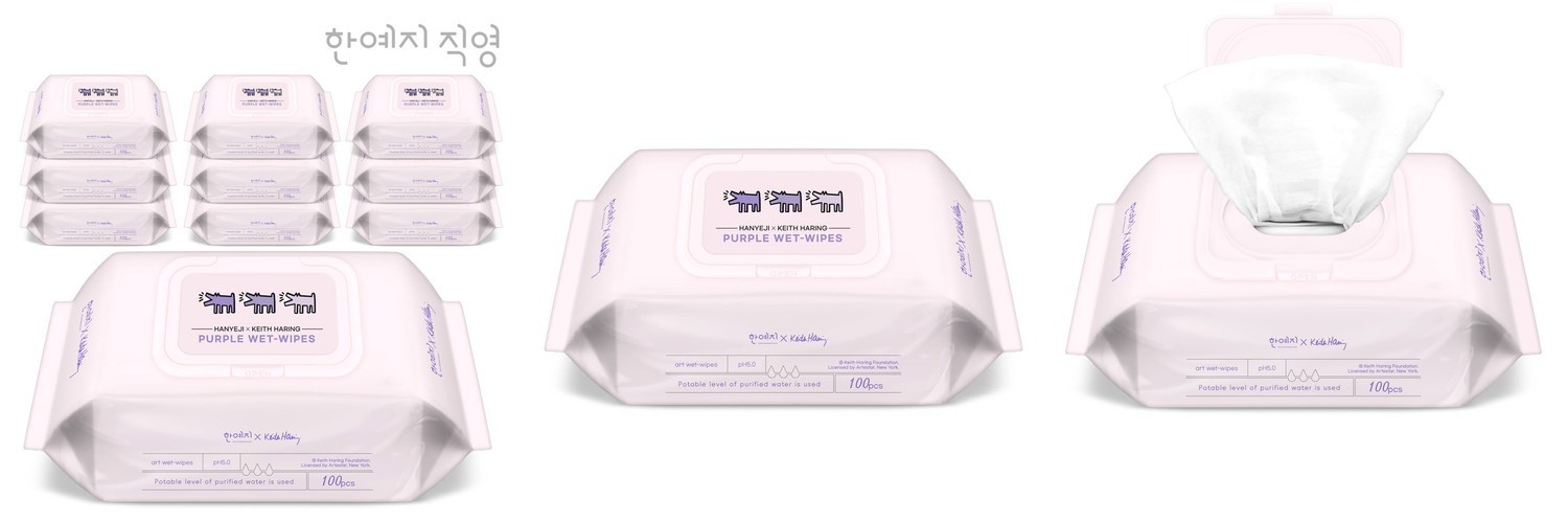 아이러브베베 핑크 캡형 아기물티슈 100매, 10개