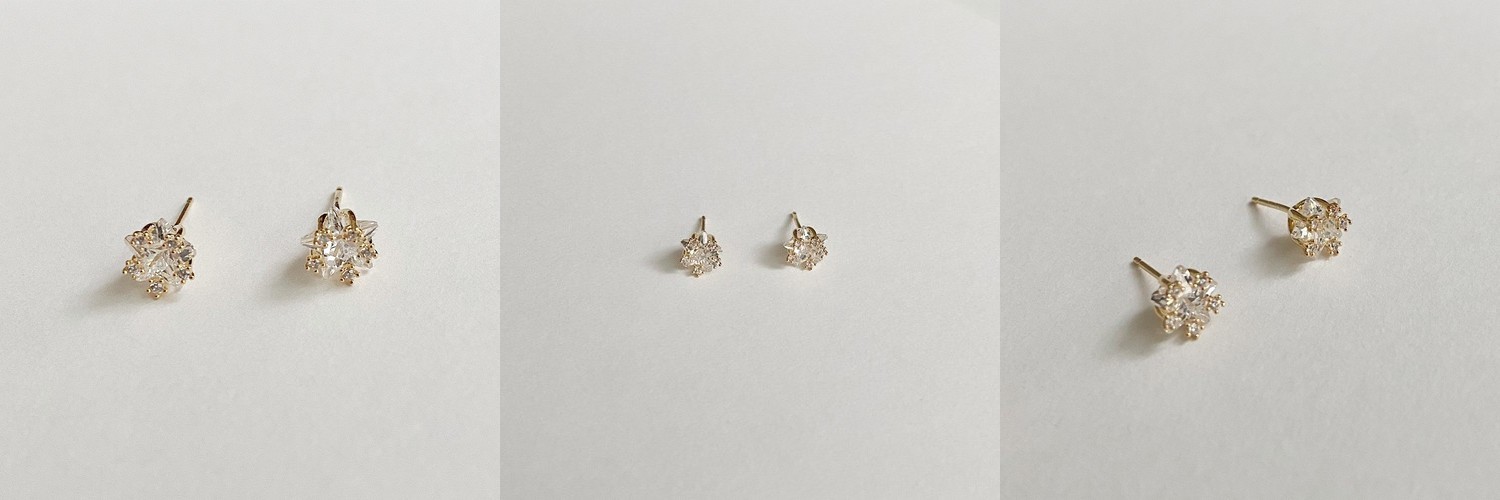 14K골드필드침 퍼플 벚꽃 봄 플라워 데일리 여자 무알러지 금GF귀걸이