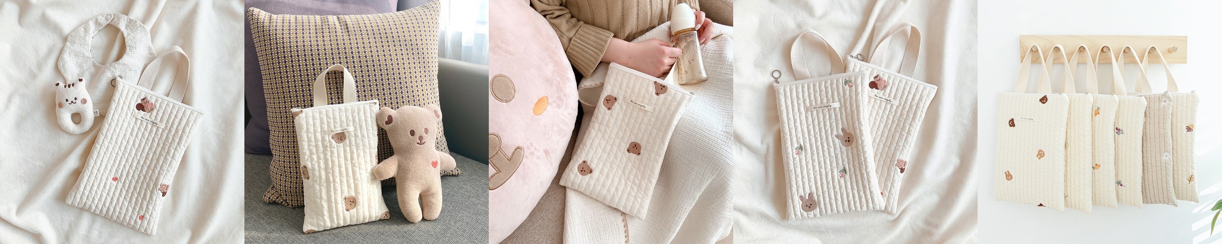 마롤로뜨 100수 국민 기저귀 가방 누빔면 파우치 아기 미니 이너백