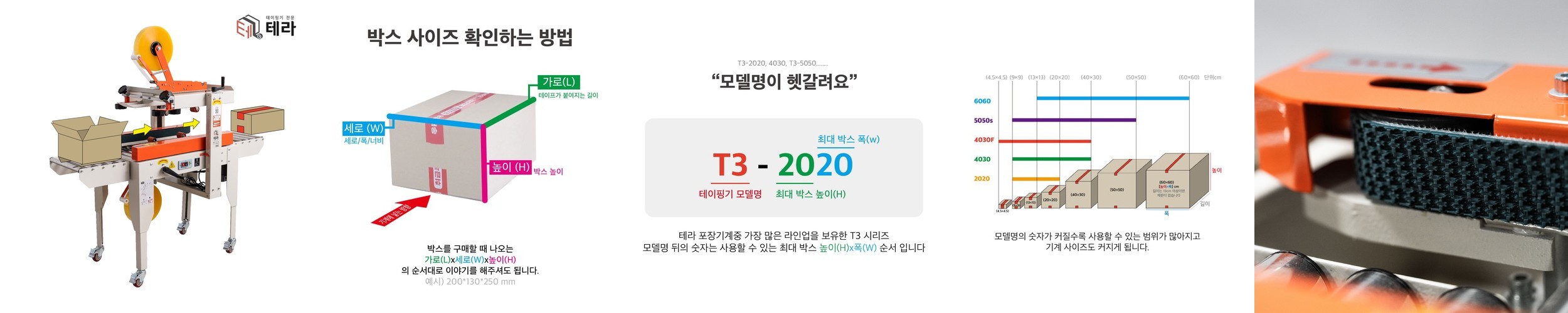 테라 박스 자동 포장 제함기 봉함기 테이핑기 T3 2020