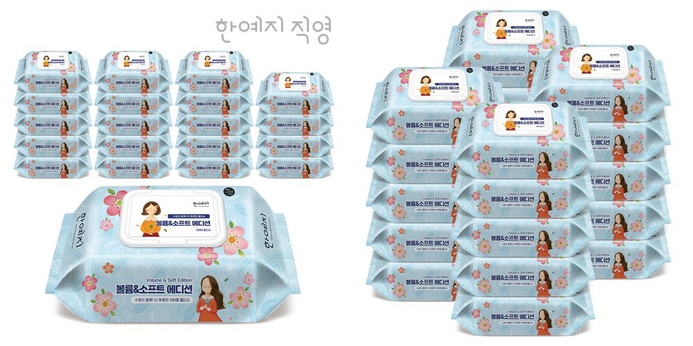아이러브베베 핑크 캡형 아기물티슈 100매, 10개