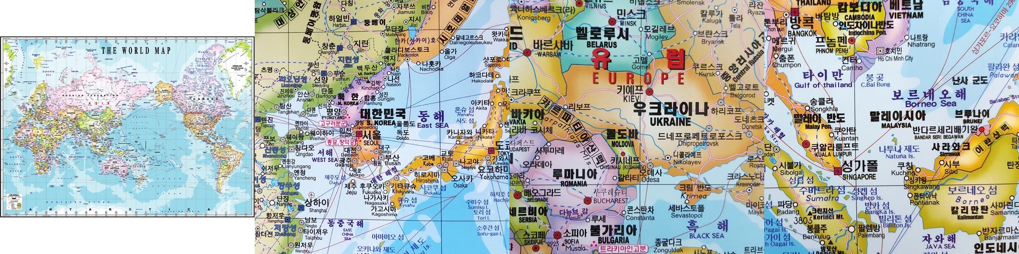 우리나라 전국행정도로 남한지도 110X150cm