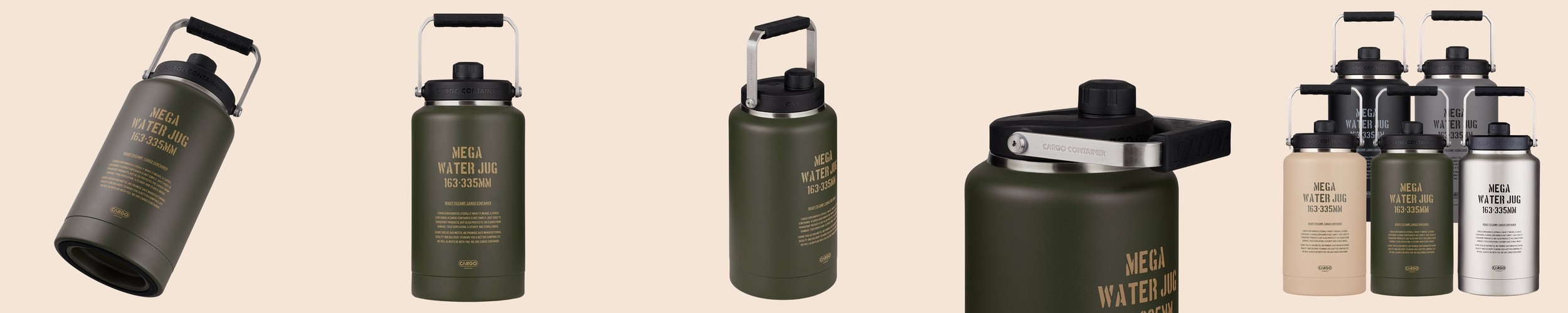 카고컨테이너 캠핑 워터 저그 얼음통 휴대용 텀블러 3.8L, 카키