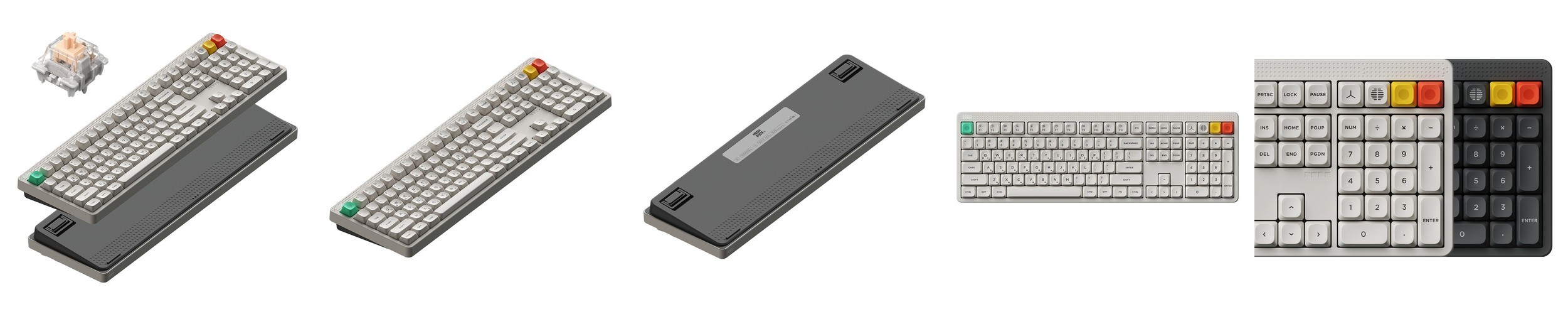 [신제품] 인터픽셀 IPK104 PRO 유무선 LCD 기계식 키보드 화이트, 저소음 피치축 V3