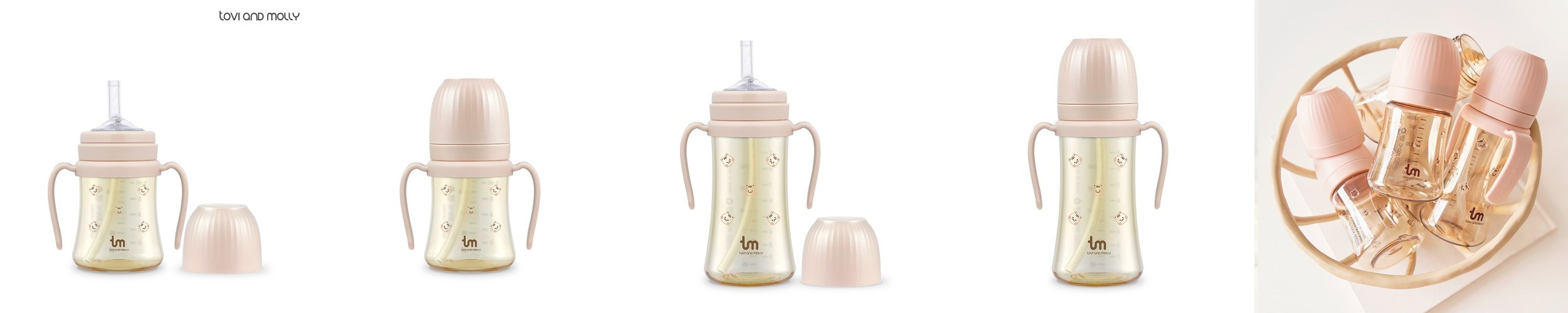 [하이비] 100%국내제조 PPSU 원터치 빨대컵 170ml 볼빵곰 빨대2종포함