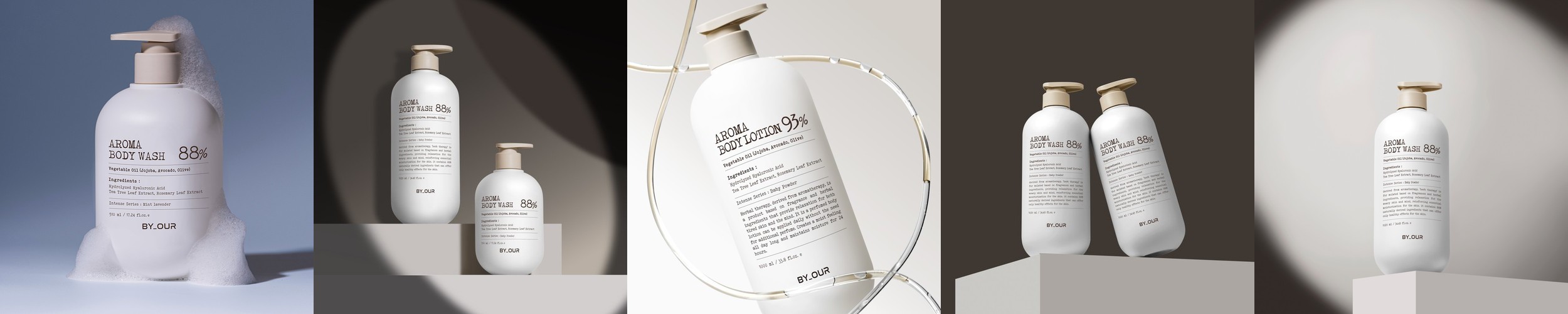 바이아우어 약산성 퍼퓸 아로마 바디워시 베이비파우더향, 510ml, 1개