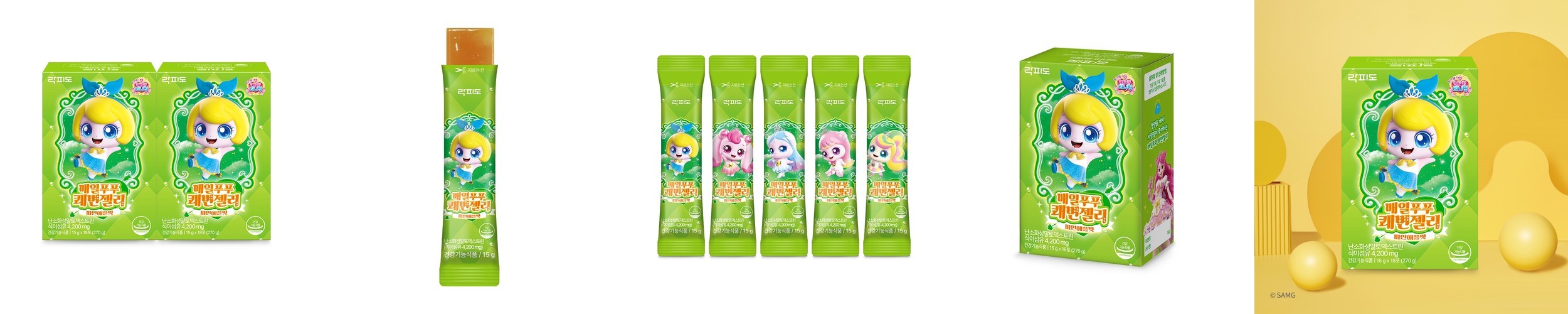[시즌6] 락피도 캐치티니핑 차밍핑 매일푸푸 쾌변젤리 파인애플맛 15g 18포, 2개