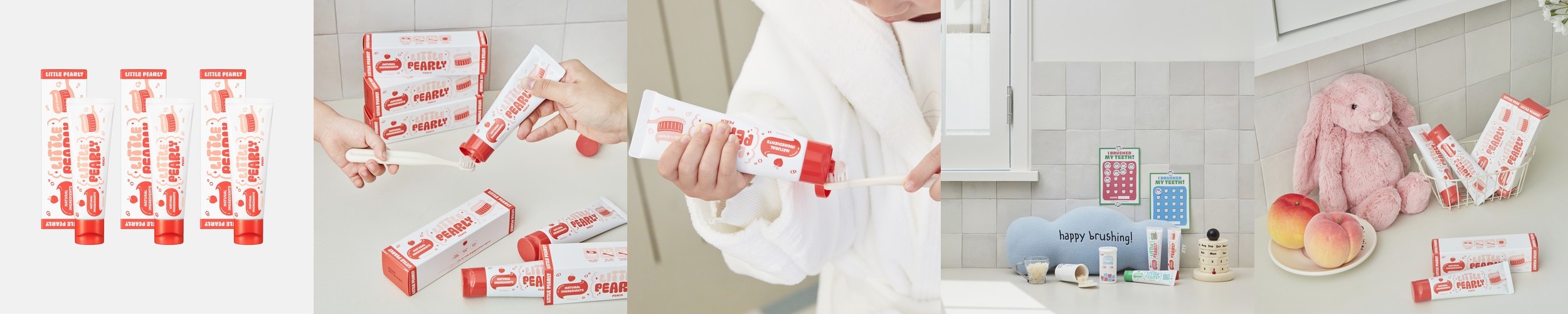 리틀펄리 어린이 고불소 비건 치약 복숭아향, 60g, 1개