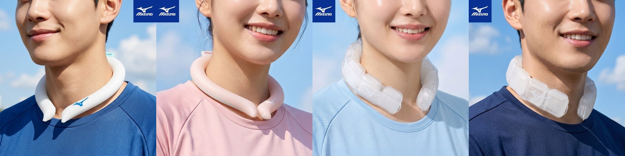 미즈노 프레시 아이스 쿨링 넥쿨러 넥밴드 쿨스카프 넥쿨링튜브 화이트/L