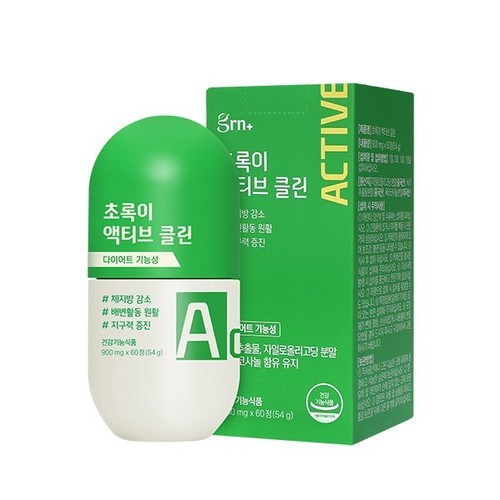 GRN 액티브 버닝 초록이 다이어트보조제 체지방 장 건강 지구력 1개월