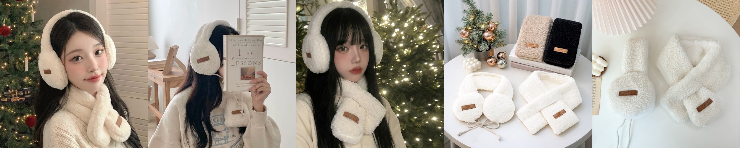 쁘띠 목도리 남자 여자 아이보리 커플 미니 니트 울터치 짧은 숏 부드러운 머플러 아이보리