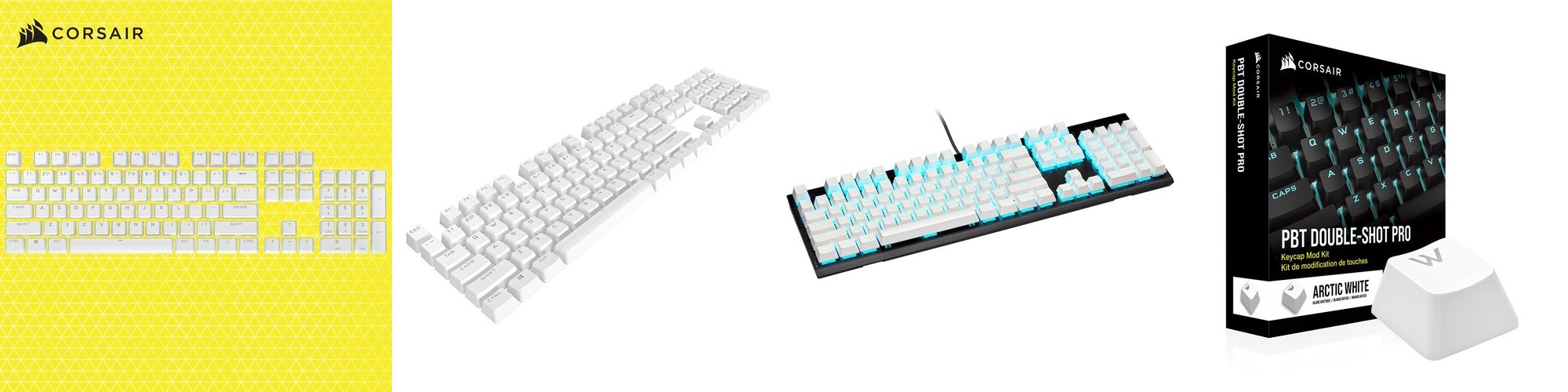 커세어 PBT Double shot PRO 이중사출 한글키캡 화이트