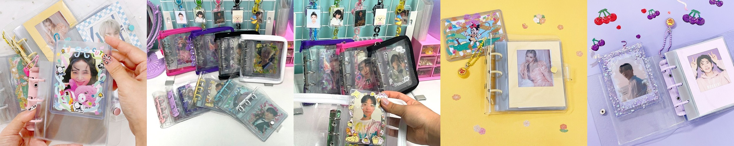 다니샵 3공 탑로더 포카바인더 글리터 똑딱이 PVC 포토카드 앨범 속지 포함