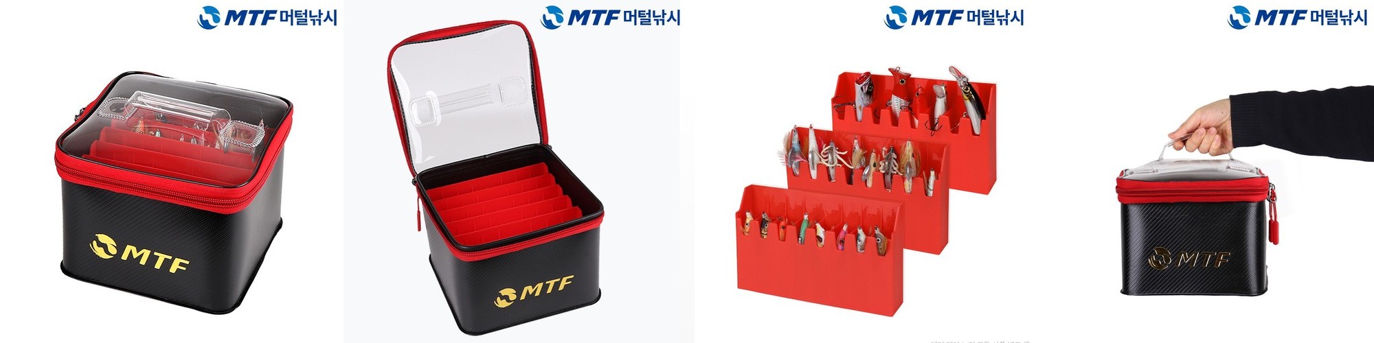 MTF 시그니처 스탠딩 에기 보관함 케이스 태클박스 22x22x15, 블랙 48구
